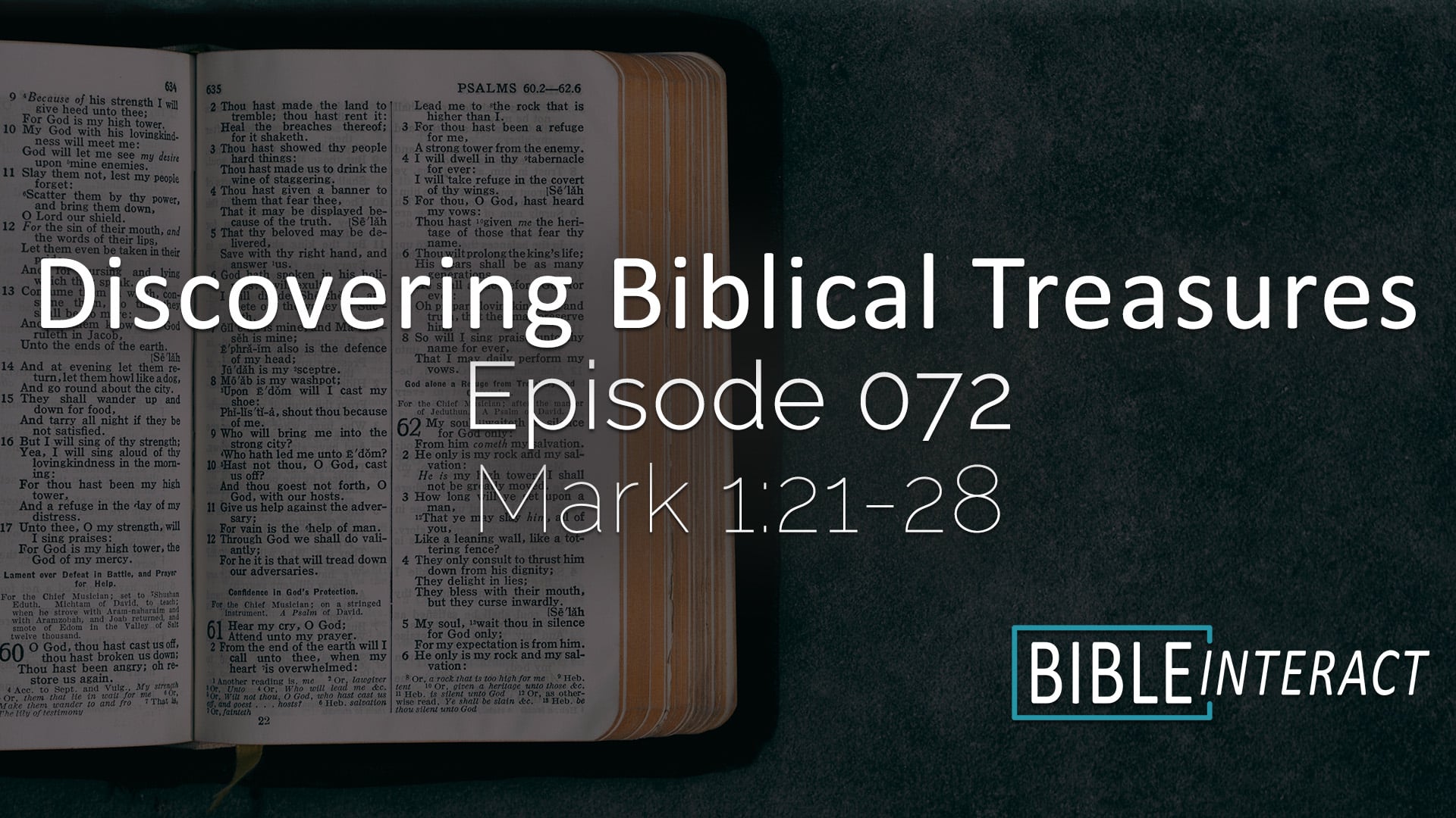 Discovering Biblical Treasures Episode 072: Mark 1:21-28